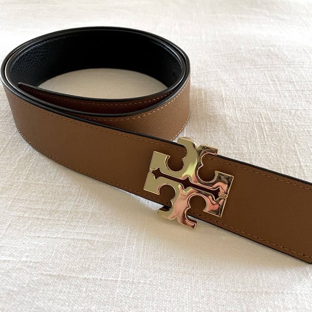Tory Burch Reversible Black and Tan Belt